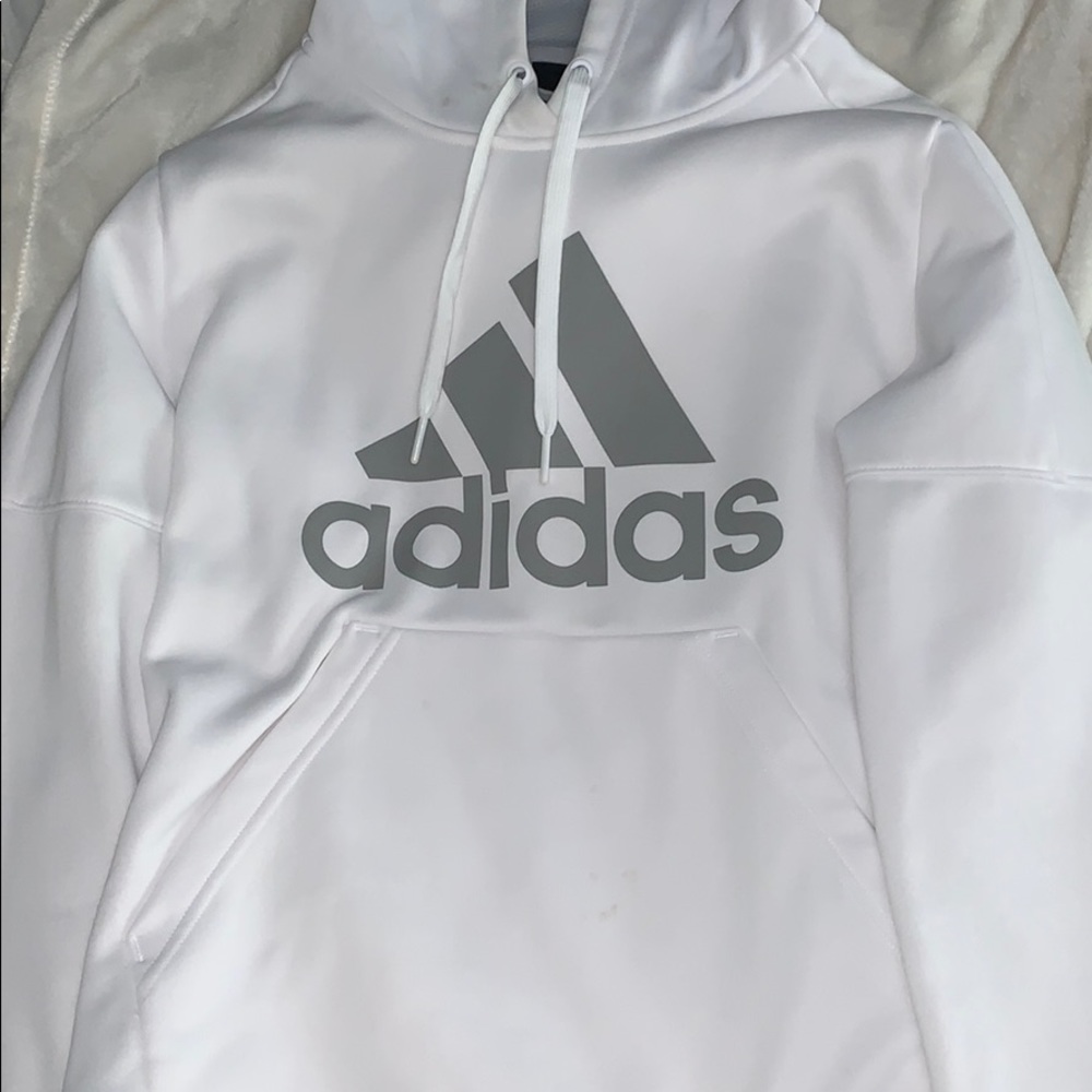 Adidas White Logo Hoodie